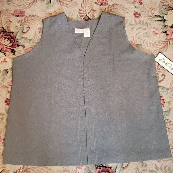 Bend Over Gray Plus Size Open-faced Vest - Picture 7 of 7